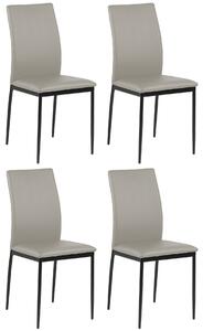 Sada 4 ks stoličky DEMINA sivo hnedá koženka - moderná do obývacej izby / jedálne / kuchyne / kancelárie