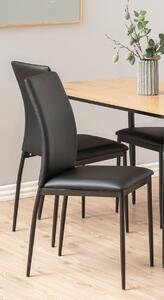 Stolička FLOP čierna koženka - moderná do obývacej izby / jedálne / kuchyne / kancelárie