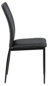 Stolička FLOP čierna koženka - moderná do obývacej izby / jedálne / kuchyne / kancelárie