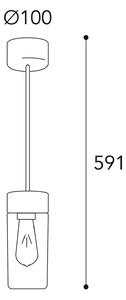 Závesná lampa Silindar 3358, mosadz/číra