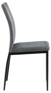 Stolička FLOP tmavo sivá (zamat) - moderná do obývacej izby / jedálne / kuchyne / kancelárie