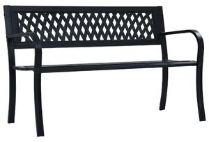 Záhradná lavička 125 cm, čierna, oceľ
