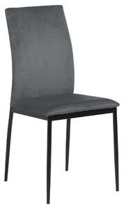 Stolička DEMINA tmavo sivá (zamat) - moderná do obývacej izby / jedálne / kuchyne / kancelárie