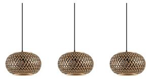 Lindby - Nerys 3 Závěsná Lampa Black/Wood