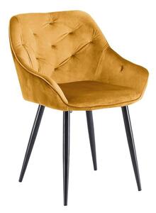 Stolička K487, horčica - moderná, prešívaná, glamour, do obývacej izby, jedálne, VELVET