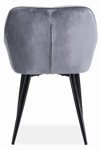 Stolička K487, sivá - moderná, prešívaná, glamour, do obývacej izby, jedálne, VELVET