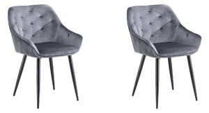 Sada 2 x Stolička K487, sivá - moderná, prešívaná, glamour, do obývacej izby, jedálne, VELVET