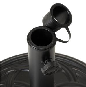 Podstavec na slnečník, okrúhly, 15 kg, čierny