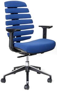 MERCURY kancelárska stolička FISH BONES čierny plast, modrá látka 26-67