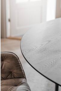 Čierny okrúhly konferenčný stolík s doskou v dekore jaseňového dreva 55x55 cm Colton - Rowico