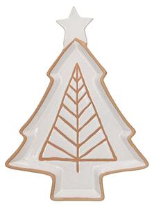 Kameninový tanier Beige Christmas Tree scandi