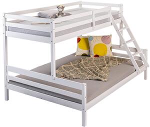Poschodová posteľ z masívu 90x200cm + 140x200cm Sully - biela