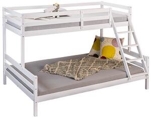 Poschodová posteľ z masívu 90x200cm + 140x200cm Sully - biela