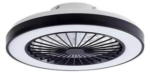 Lindby - Teleo LED Stropný ventilátor Čierna