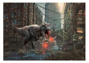 Samolepiaca fototapeta - Dinosaurus v meste 147x105