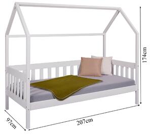 Domčeková posteľ II z masívu 90x200cm Sully - biela