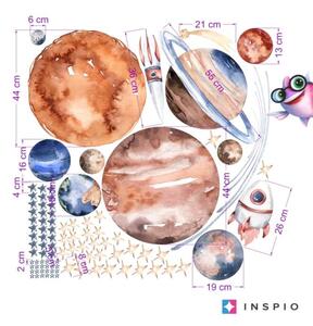 INSPIO-textilná prelepiteľná nálepka - Samolepky na stenu - Vesmír s hviezdami