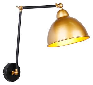 Kovové nástenné svietidlo v čierno-zlatej farbe Truck - Candellux Lighting