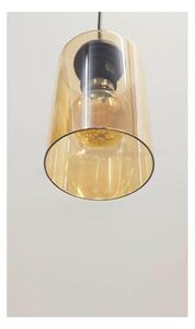Čierne závesné svietidlo so skleneným tienidlom ø 10 cm Bistro - Candellux Lighting