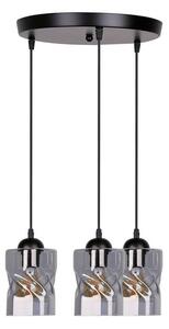 Čierne závesné svietidlo so skleneným tienidlom Felis - Candellux Lighting