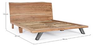 MUZZA Drevená dvojlôžková posteľ aron 160 x 190 cm prírodná