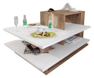 Dizajnový konferenčný stolík Zamora 84,8 cm biely / orech