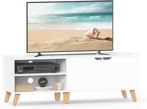 TV DIEL, biela, svetlohnedá, 140/45/40 cm MID.YOU - Online Only drobný nábytok, Online Only