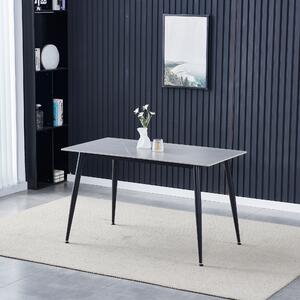 Jedálenský stôl LUCIAN sivý mramor/čierna, šírka 130 cm