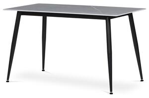 Jedálenský stôl LUCIAN sivý mramor/čierna, šírka 130 cm
