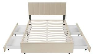 Čalúnená posteľ Soria so zásuvkami 140 x 200 béžová