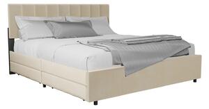 Čalúnená posteľ Soria so zásuvkami 180 x 200 sivá