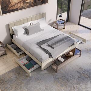 Čalúnená posteľ Soria so zásuvkami 180 x 200 béžová