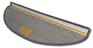 Vopi koberce Nášľapy na schody Udinese šedý polkruh - 24x65 polkruh (rozmer vrátane ohybu)