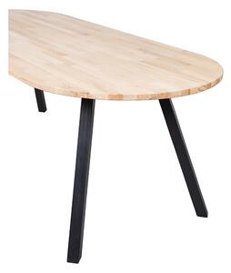 MUZZA Oválny jedálenský stôl tablo 220 x 90 cm nohy do tvaru V dubový