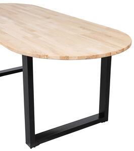 MUZZA Oválny jedálenský stôl tablo 220 x 90 cm nohy do tvaru U dubový