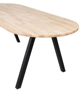 MUZZA Oválny jedálenský stôl tablo 220 x 90 cm nohy do tvaru V dubový