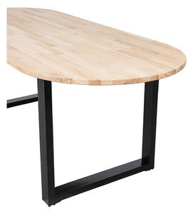 MUZZA Oválny jedálenský stôl tablo 220 x 90 cm nohy do tvaru U dubový