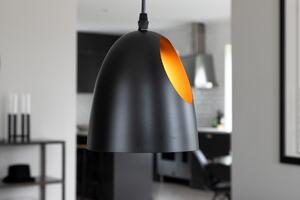 Čierna dizajnová závesná lampa ELDA