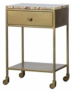 MUZZA Odkladací stolík na kolieskach clinic 68 x 45 x 35 cm zlatý