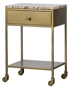 MUZZA Odkladací stolík na kolieskach clinic 68 x 45 x 35 cm zlatý