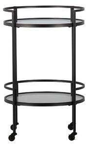 MUZZA Odkladací stolík na kolieskach zora 50 x 79 cm čierny