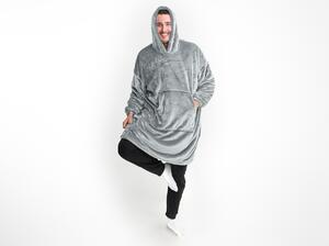 XPOSE® Mikroplyšová mikinová deka - svetlo sivá