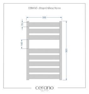 Cerano Marco, vykurovacie teleso 920x550 mm, 698W, čierna matná, CER-LIV-WP-8-55
