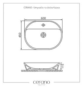 Cerano Kapua, umývadlo na dosku 60x45x11,5 cm, biela, CER-CER-403362