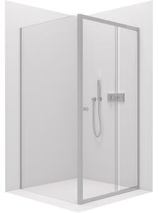 CERANO - Sprchovací kút Varone L/P - chróm, transparentné sklo - 100x100 cm - posuvný