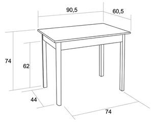 BRADOP Jedálenský stôl DANIEL 60×90