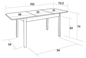 BRADOP Rozkladací jedálenský stôl TEODOR 112(162)x70x75