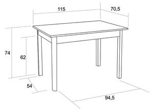 BRADOP Jedálenský stôl ŠIMON 70×110