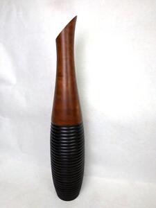 Váza čierna CARINA, mangové drevo, ručná práca, 76 cm