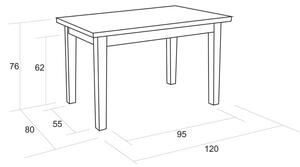BRADOP Jedálenský stôl OLEG 120×80